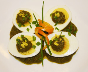 eggs and tapenade